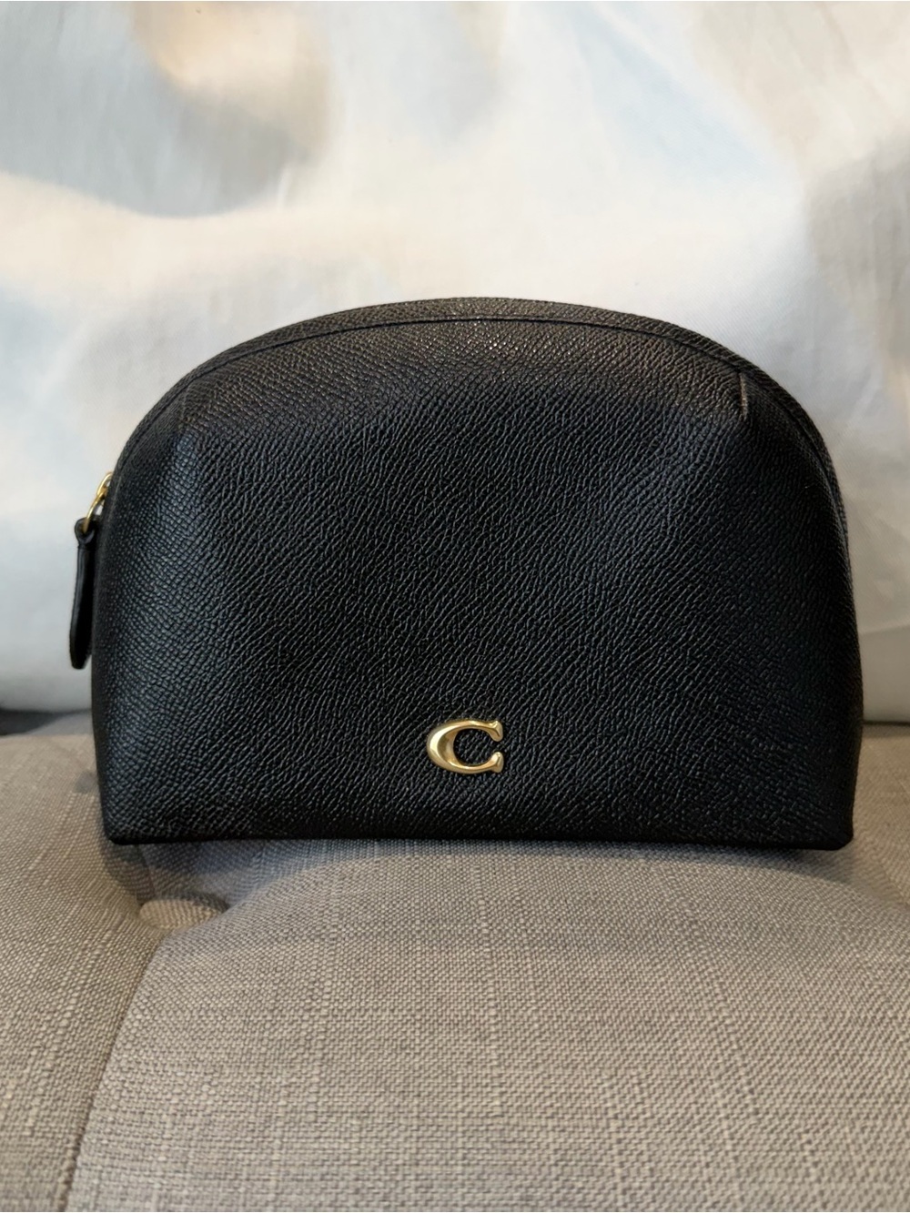 Coach Julienne 17 Cosmetic Case Black Leather C3489